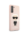 Kup Etui Karl Lagerfeld KLHCS21MSLFKPI Samsung Galaxy S21+ Plus hardcase jasnoróżowy/pink Silicone Iconic - KLD465PNK - {ean13} - Sklep Home Screen