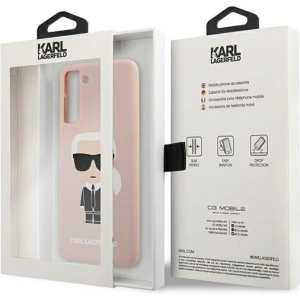 Kup Etui Karl Lagerfeld KLHCS21MSLFKPI Samsung Galaxy S21+ Plus hardcase jasnoróżowy/pink Silicone Iconic - KLD465PNK - {ean13} - Sklep Home Screen