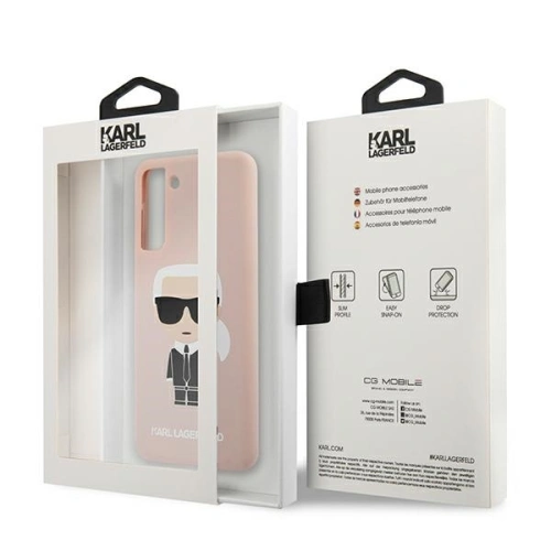 Kup Etui Karl Lagerfeld KLHCS21MSLFKPI Samsung Galaxy S21+ Plus hardcase jasnoróżowy/pink Silicone Iconic - KLD465PNK - {ean13} - Sklep Home Screen