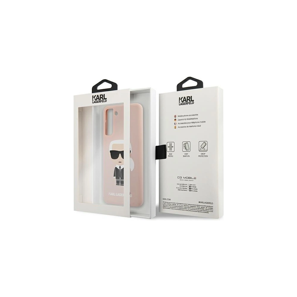 Etui Karl Lagerfeld KLHCS21MSLFKPI Samsung Galaxy S21+ Plus hardcase jasnoróżowy/pink Silicone Iconic