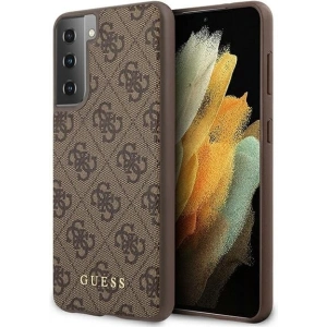 Kup Etui Guess GUHCS21MG4GFBR Samsung Galaxy S21+ Plus brązowy/brown hard case 4G Metal Gold Logo - GUE949BR - {ean13} - Sklep Home Screen