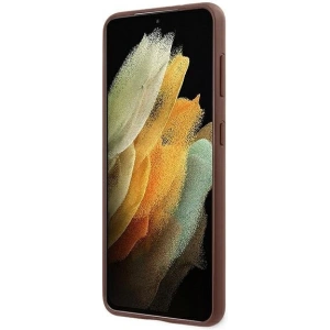 Guess Samsung Gehäuse GUHCS21MG4GFBR Galaxy S21+ Plus braun/braun Hartschale 4G Metall Gold Logo