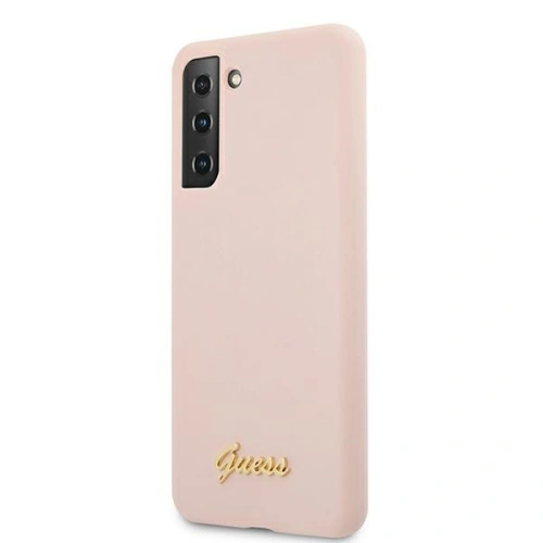 Kup Etui Guess GUHCS21MLSLMGLP Samsung Galaxy S21+ Plus różowy/pink hardcase Silicone Script Metal Logo - GUE950PNK - {ean13} - Sklep Home Screen