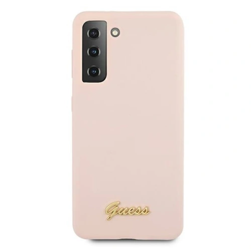 Buy Guess GUHCS21MLSLMGLP Samsung Galaxy S21+ Plus pink hardcase Silicone Script Metal Logo - GUE950PNK - {ean13} - Home Screen Store Europe