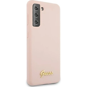 Kup Etui Guess GUHCS21MLSLMGLP Samsung Galaxy S21+ Plus różowy/pink hardcase Silicone Script Metal Logo - GUE950PNK - {ean13} - Sklep Home Screen