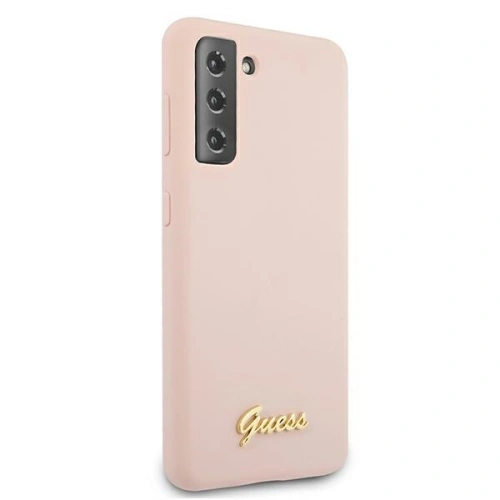 Buy Guess GUHCS21MLSLMGLP Samsung Galaxy S21+ Plus pink hardcase Silicone Script Metal Logo - GUE950PNK - {ean13} - Home Screen Store Europe
