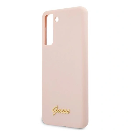 Kup Etui Guess GUHCS21MLSLMGLP Samsung Galaxy S21+ Plus różowy/pink hardcase Silicone Script Metal Logo - GUE950PNK - {ean13} - Sklep Home Screen
