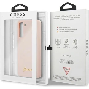 Kup Etui Guess GUHCS21MLSLMGLP Samsung Galaxy S21+ Plus różowy/pink hardcase Silicone Script Metal Logo - GUE950PNK - {ean13} - Sklep Home Screen
