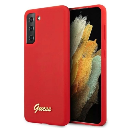 Kup Etui Guess GUHCS21MLSLMGRE Samsung Galaxy S21+ Plus piros/red hardcase szilikon Script fém logó - GUE951RED - {ean13} - Sklep Home Screen