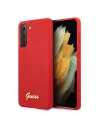 Etui Guess GUHCS21MLSLMGRE Samsung Galaxy S21+ Plus roșu/red hardcase Silicone Script Metal Logo