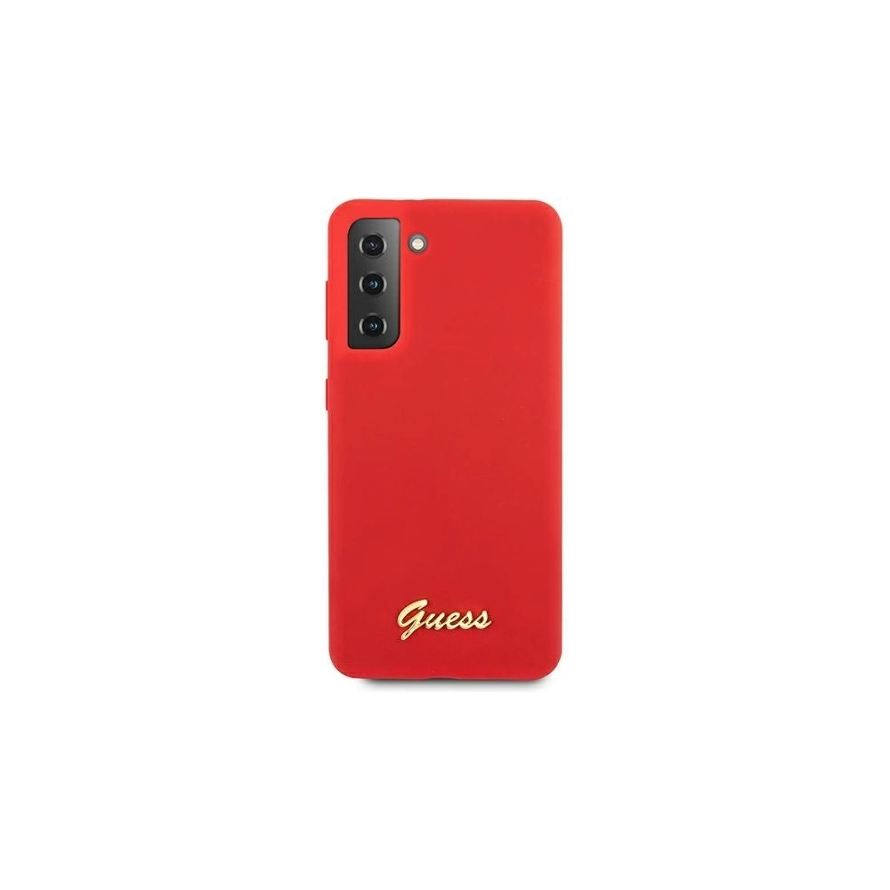 Etui Guess GUHCS21MLSLMGRE Samsung Galaxy S21+ Plus czerwony/red hardcase Silicone Script Metal Logo