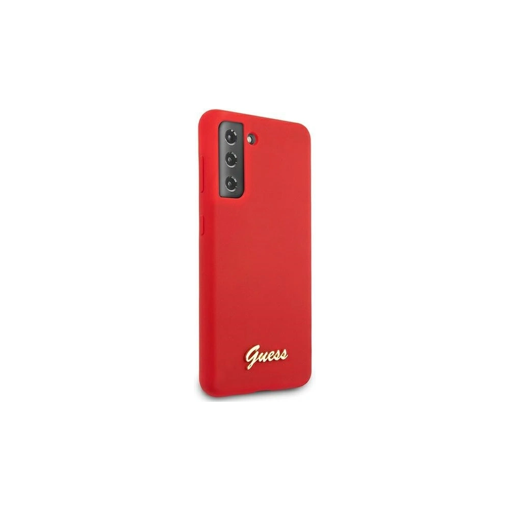 Etui Guess GUHCS21MLSLMGRE Samsung Galaxy S21+ Plus czerwony/red hardcase Silicone Script Metal Logo