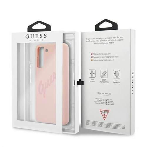 Kup Guess Samsung Gehäuse GUHCS21MLSVSPI Galaxy S21+ Plus rosa/rosa Hartschalengehäuse Script Vintage - GUE953PNK - {ean13} - Sklep Home Screen