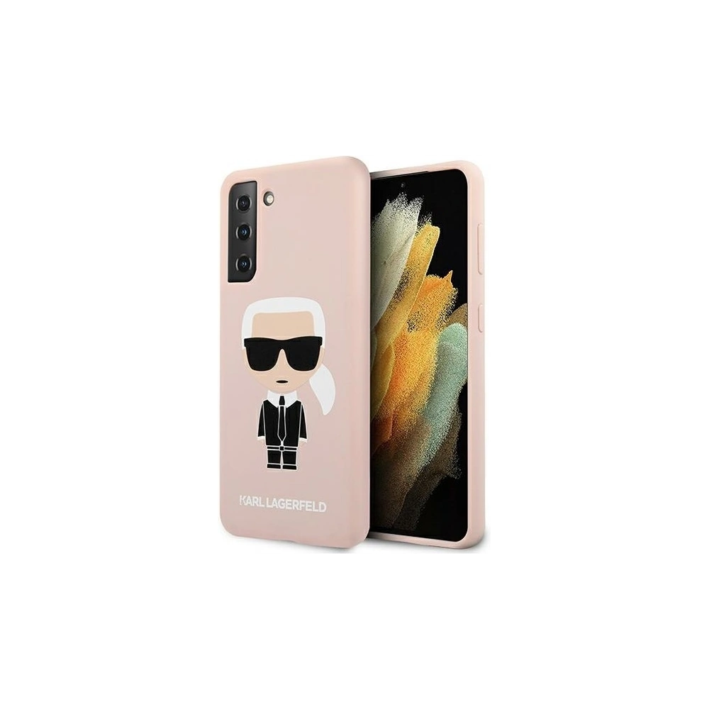 Etui Karl Lagerfeld KLHCS21SSLFKPI Samsung Galaxy S21 hardcase jasnoróżowy/pink Silicone Iconic