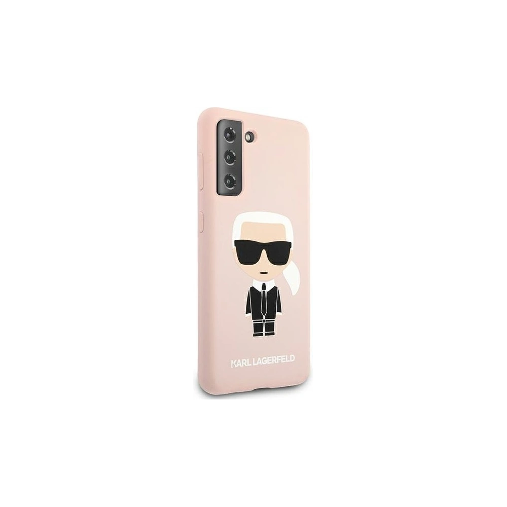 Etui Karl Lagerfeld KLHCS21SSLFKPI Samsung Galaxy S21 hardcase jasnoróżowy/pink Silicone Iconic
