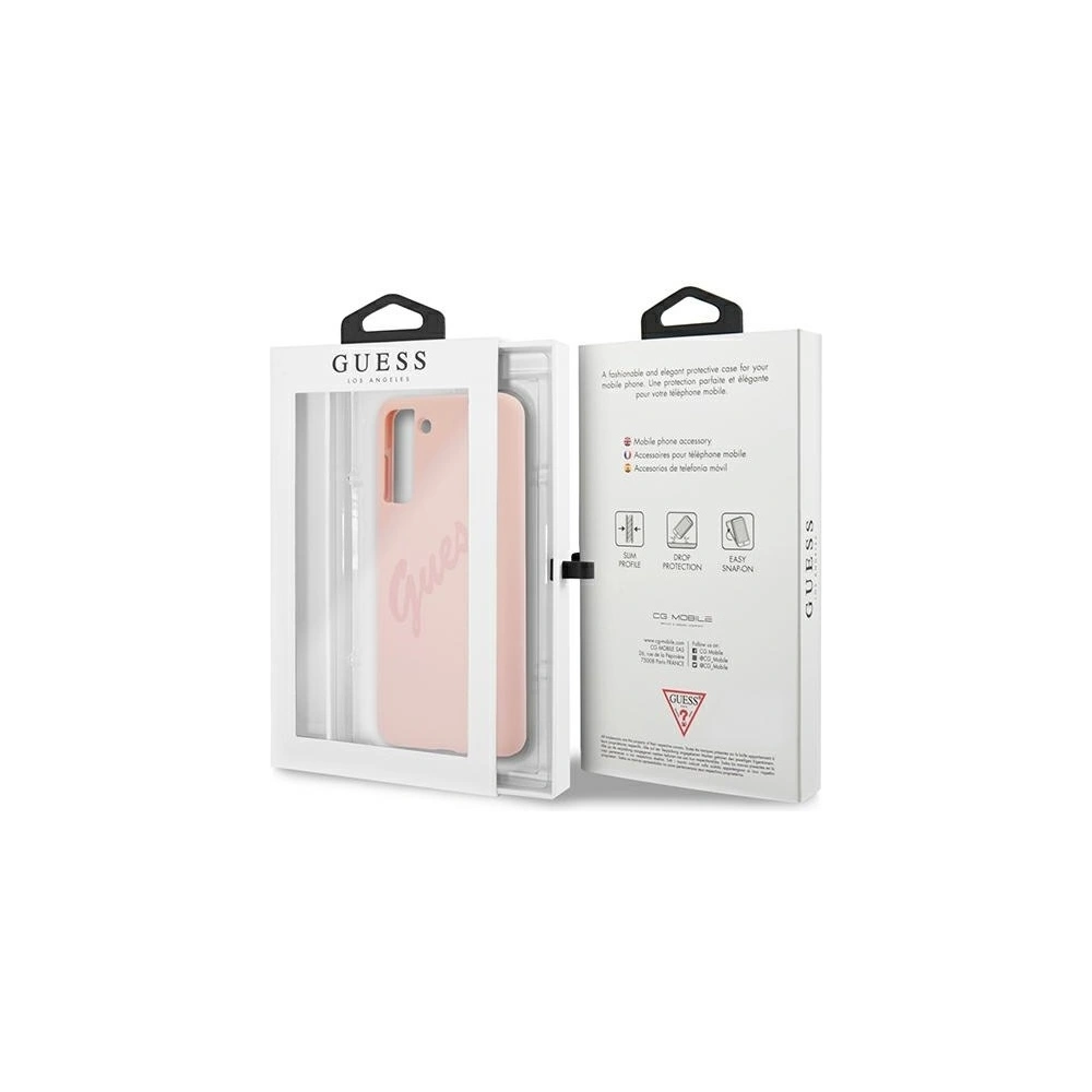 Etui Guess GUHCS21SLSVSPI Samsung Galaxy S21 różowy/pink hardcase Script Vintage
