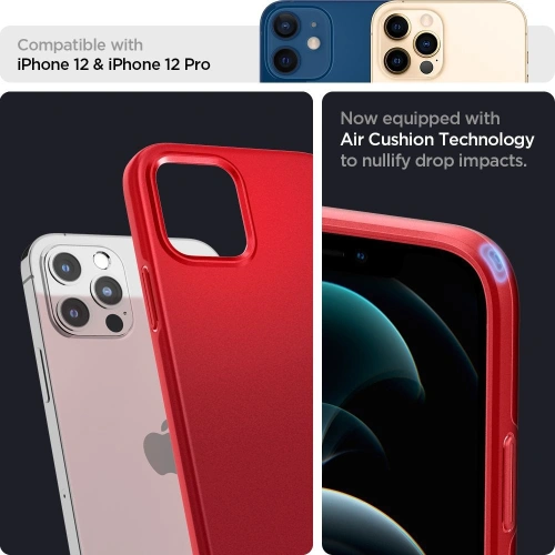 Kup Etui Spigen Thin Fit Apple iPhone 12/12 Pro Piros - SPN1508RED - {ean13} - Sklep Home Screen