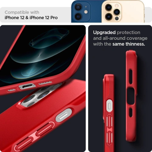 Kup Etui Spigen Thin Fit Apple iPhone 12/12 Pro Piros - SPN1508RED - {ean13} - Sklep Home Screen