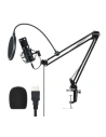 Mikrofon studiový / kondenzátorový USB BlitzWolf BW-CM2, stativ, pop filtr