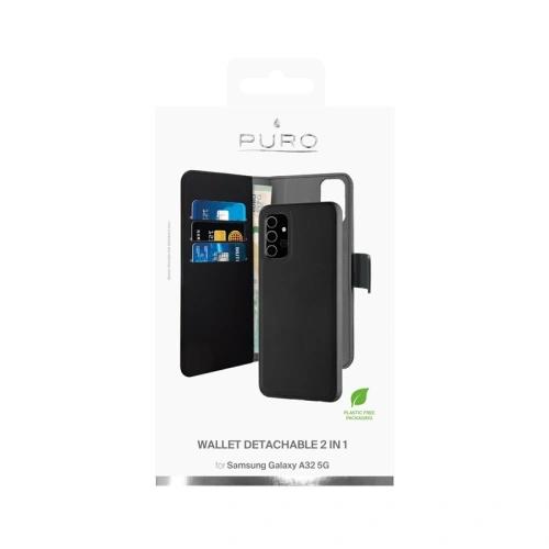 Kup Etui PURO Wallet Detachable 2w1 Samsung Galaxy A32 5G (fekete) - PUR401BLK - {ean13} - Sklep Home Screen