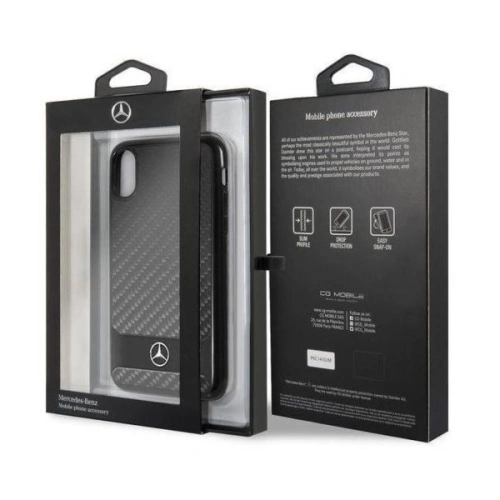 Kup Etui Mercedes MEHCPXHACABK Apple iPhone X/XS husă rigidă neagră/black Real Carbon Dynamic - MRS020BLK - {ean13} - Sklep Home Screen