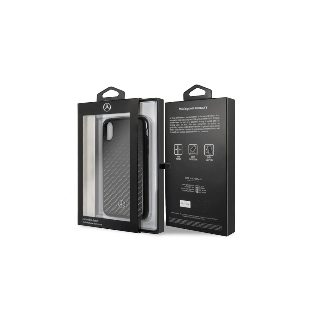 Etui Mercedes MEHCPXRCABK Apple iPhone X/XS hard case czarny/carbon Dynamic