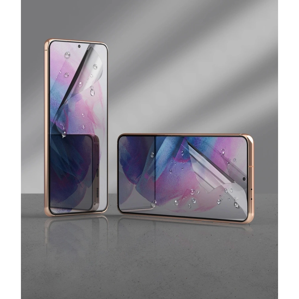 2x folia Samsung Galaxy S21 - Ringke Easy Flex - Home Screen