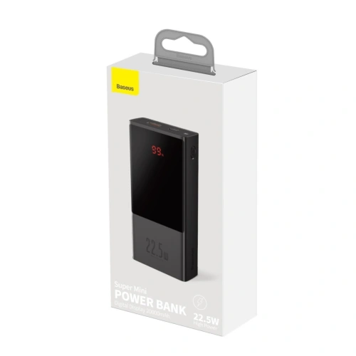 Kup Powerbank Baseus Super Mini, 20000mAh, USB + USB-C, SCP, QC 3.0, PD, 22.5W (černý) - BSU2043BLK - {ean13} - Sklep Home Screen