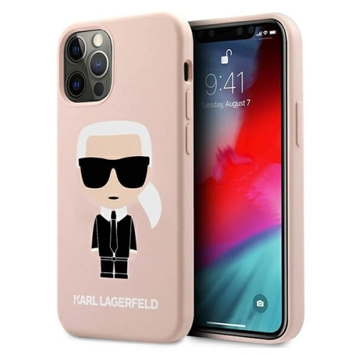 Kup Karl Lagerfeld Apple Tasche KLHCP12LSLFKPI iPhone 12 Pro Max Hartschale hellrosa/hellrosa Silikon Iconic - KLD469PNK - {ean13} - Sklep Home Screen