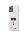Etui Karl Lagerfeld KLHCP12LSLKHWH Apple iPhone 12 Pro Max bílý/white hardcase Silicone Karl`s Head