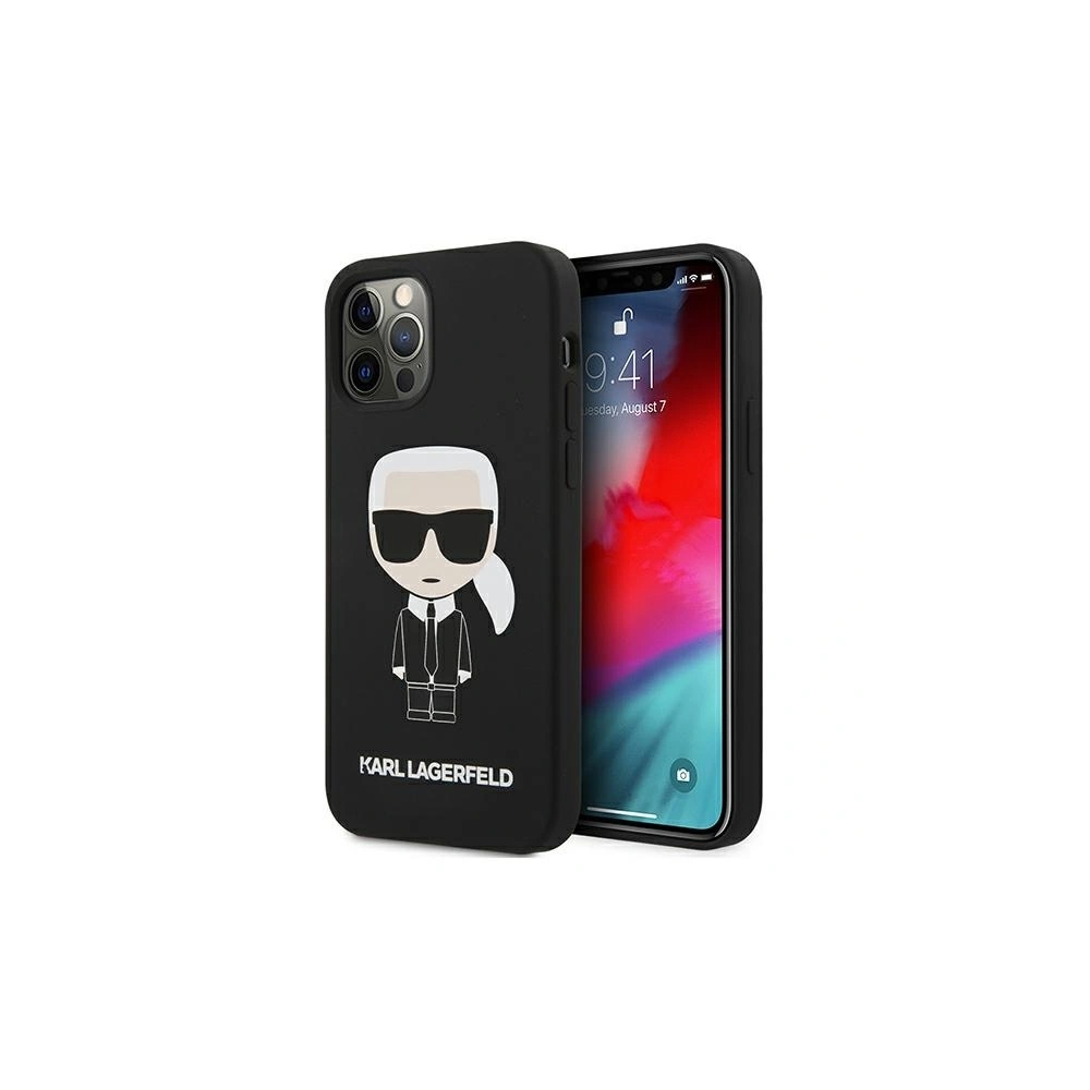 Etui Karl Lagerfeld KLHCP12MSLFKBK Apple iPhone 12/12 Pro hardcase czarny/black Silicone Iconic