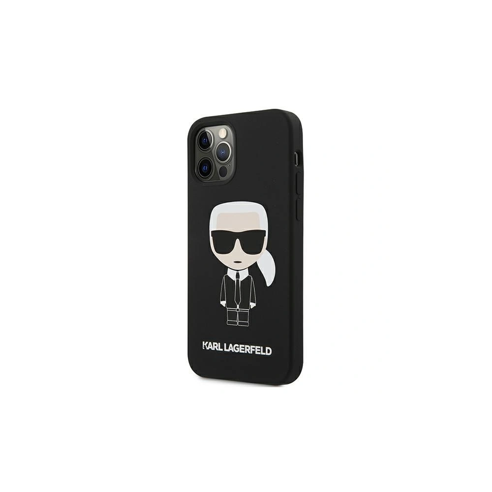 Etui Karl Lagerfeld KLHCP12MSLFKBK Apple iPhone 12/12 Pro hardcase czarny/black Silicone Iconic