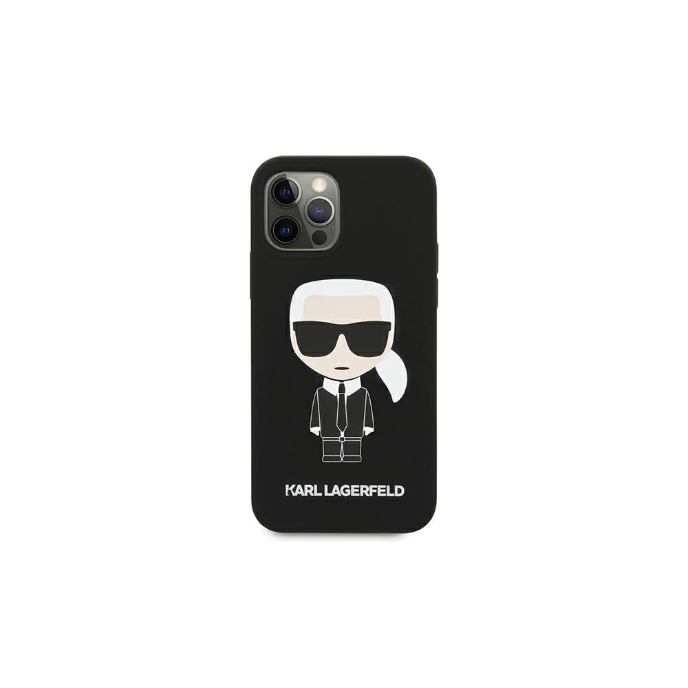 Etui Karl Lagerfeld KLHCP12MSLFKBK Apple iPhone 12/12 Pro hardcase czarny/black Silicone Iconic