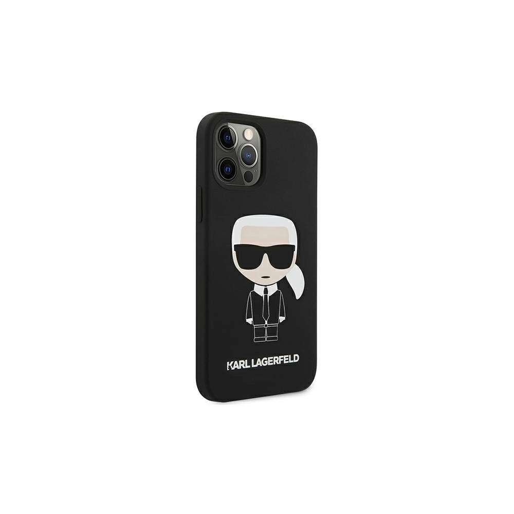 Etui Karl Lagerfeld KLHCP12MSLFKBK Apple iPhone 12/12 Pro hardcase czarny/black Silicone Iconic