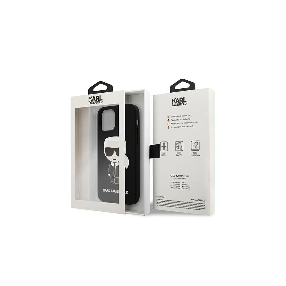 Etui Karl Lagerfeld KLHCP12MSLFKBK Apple iPhone 12/12 Pro hardcase czarny/black Silicone Iconic
