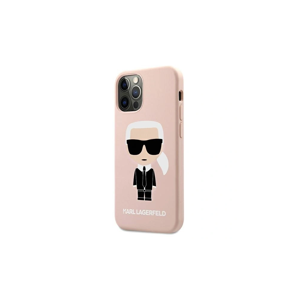 Etui Karl Lagerfeld KLHCP12MSLFKPI Apple iPhone 12/12 Pro hardcase jasnoróżowy/light pink Silicone Iconic