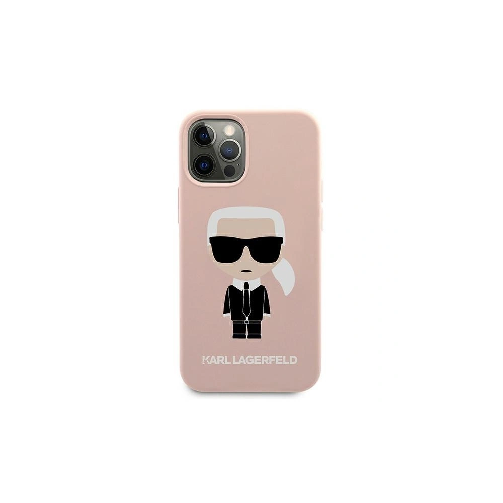 Etui Karl Lagerfeld KLHCP12MSLFKPI Apple iPhone 12/12 Pro hardcase jasnoróżowy/light pink Silicone Iconic