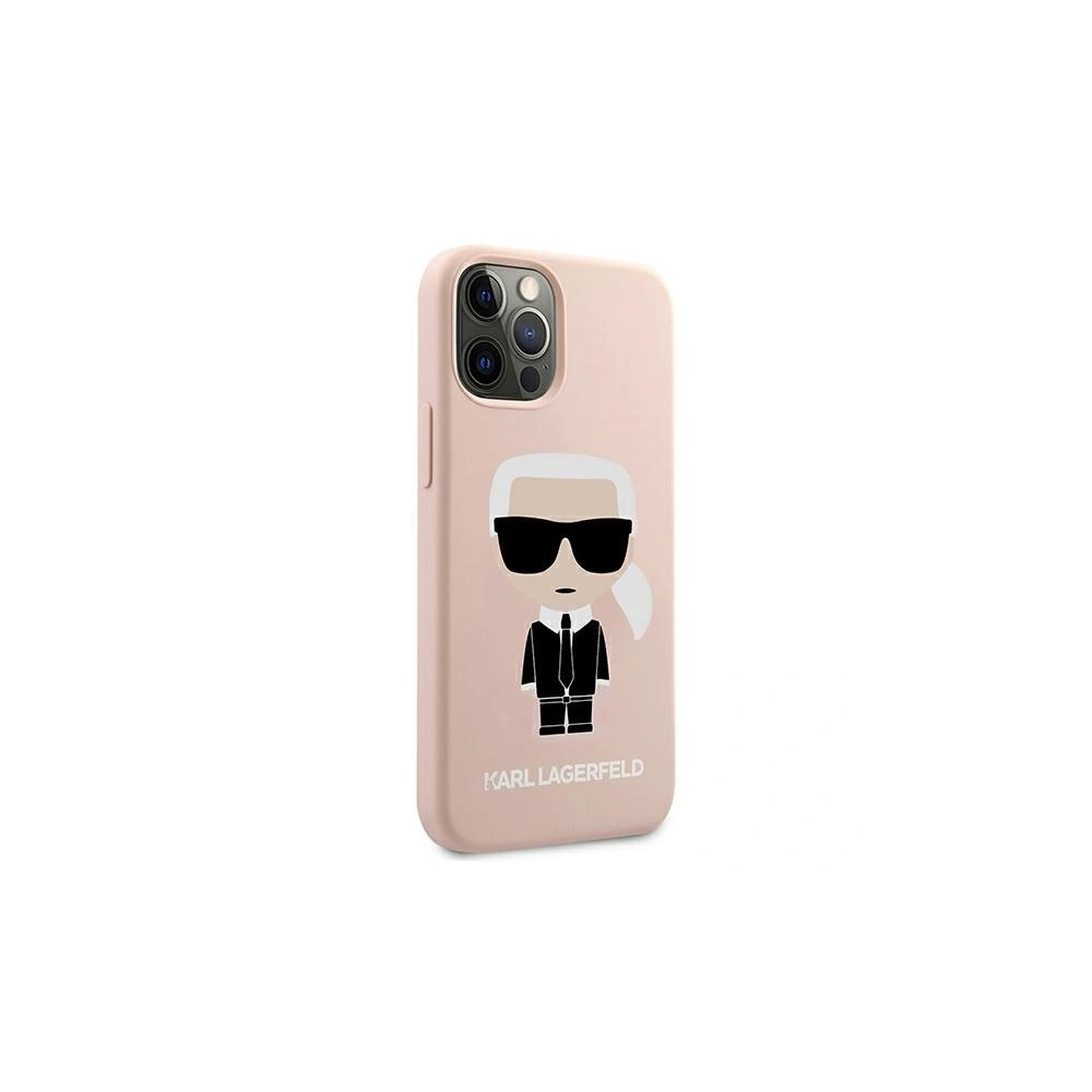 Etui Karl Lagerfeld KLHCP12MSLFKPI Apple iPhone 12/12 Pro hardcase jasnoróżowy/light pink Silicone Iconic