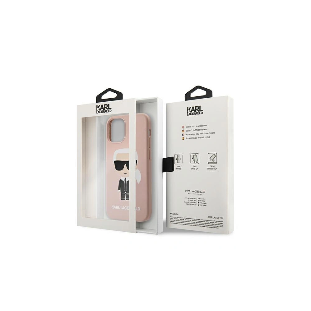 Etui Karl Lagerfeld KLHCP12MSLFKPI Apple iPhone 12/12 Pro hardcase jasnoróżowy/light pink Silicone Iconic