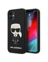 Karl Lagerfeld Apple Tasche KLHCP12SSLFKBK iPhone 12 mini Hartschale schwarz/schwarz Silikon Iconic