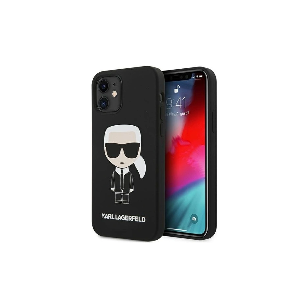 Etui Karl Lagerfeld KLHCP12SSLFKBK Apple iPhone 12 mini hardcase czarny/black Silicone Iconic