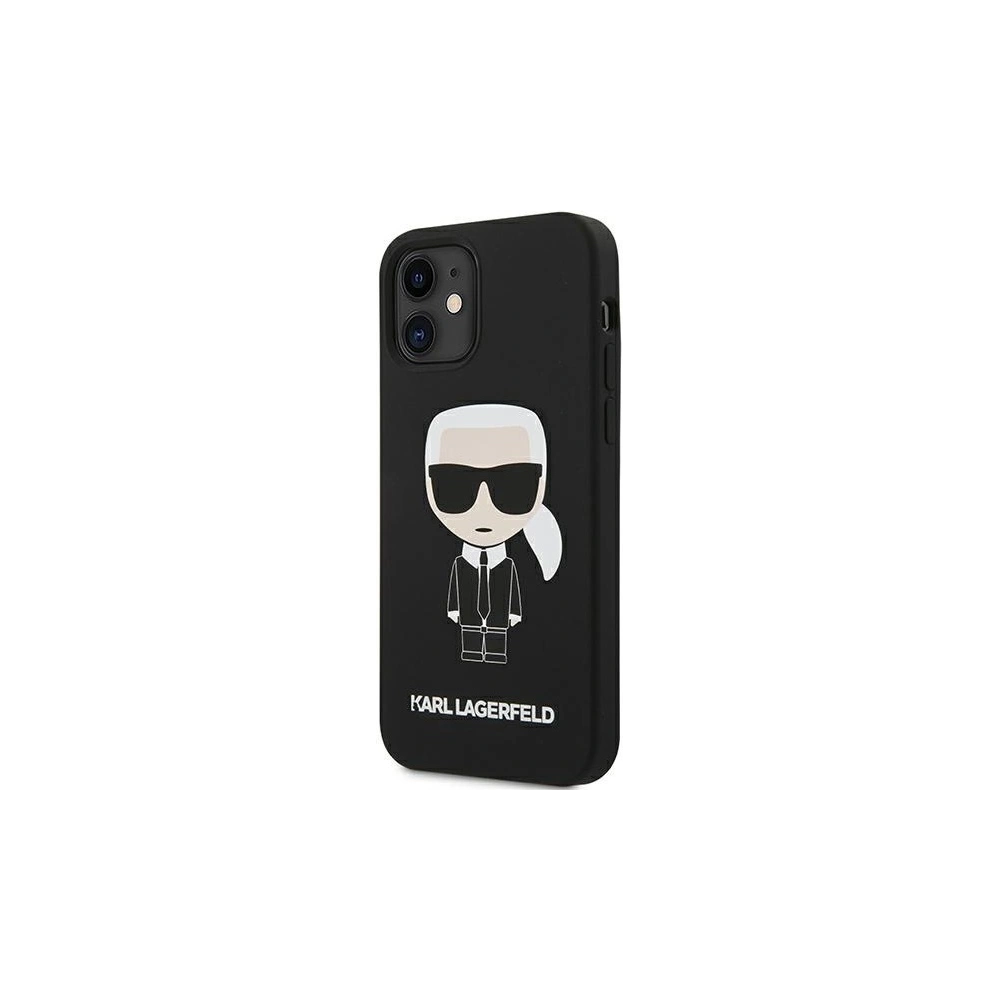 Etui Karl Lagerfeld KLHCP12SSLFKBK Apple iPhone 12 mini hardcase czarny/black Silicone Iconic