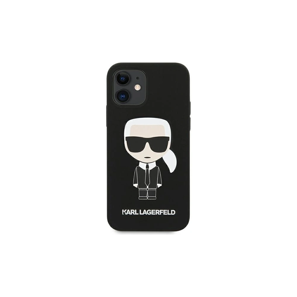 Etui Karl Lagerfeld KLHCP12SSLFKBK Apple iPhone 12 mini hardcase czarny/black Silicone Iconic