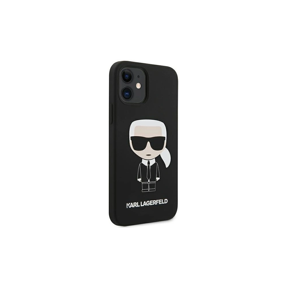 Etui Karl Lagerfeld KLHCP12SSLFKBK Apple iPhone 12 mini hardcase czarny/black Silicone Iconic