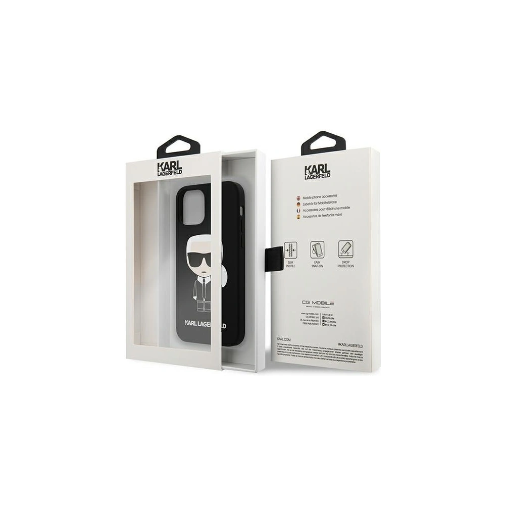 Etui Karl Lagerfeld KLHCP12SSLFKBK Apple iPhone 12 mini hardcase czarny/black Silicone Iconic
