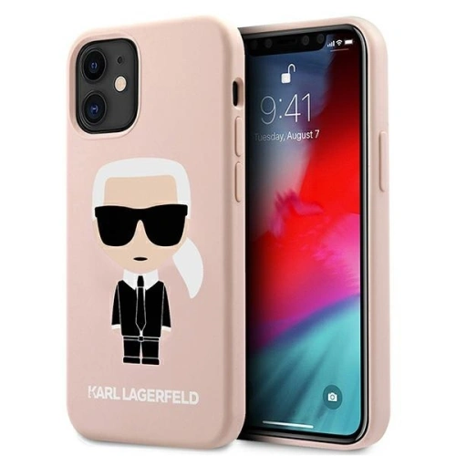 Kup Etui Karl Lagerfeld KLHCP12SSLFKPI Apple iPhone 12 mini hardcase roz deschis/roz light Silicone Iconic - KLD474PNK - {ean13} - Sklep Home Screen