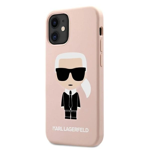 Kup Etui Karl Lagerfeld KLHCP12SSLFKPI Apple iPhone 12 mini hardcase roz deschis/roz light Silicone Iconic - KLD474PNK - {ean13} - Sklep Home Screen