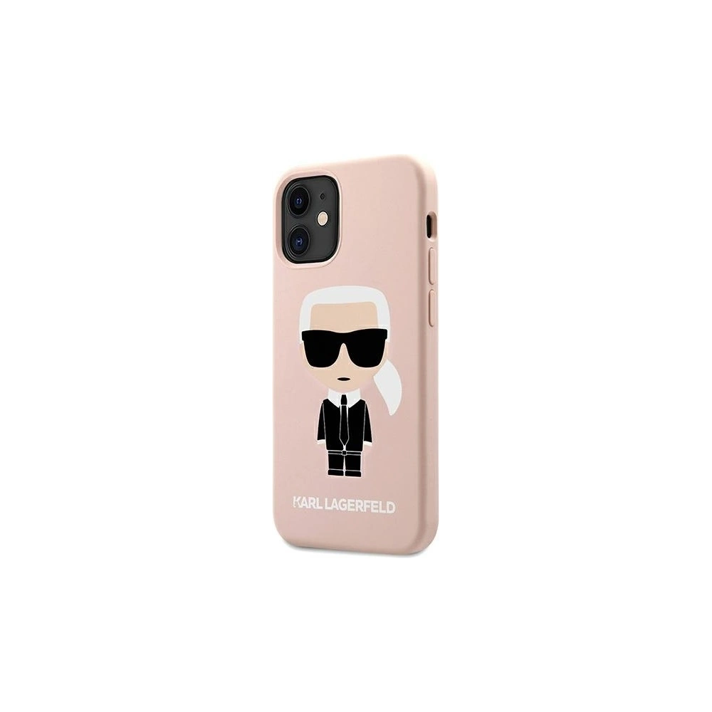 Etui Karl Lagerfeld KLHCP12SSLFKPI Apple iPhone 12 mini hardcase jasnoróżowy/light pink Silicone Iconic
