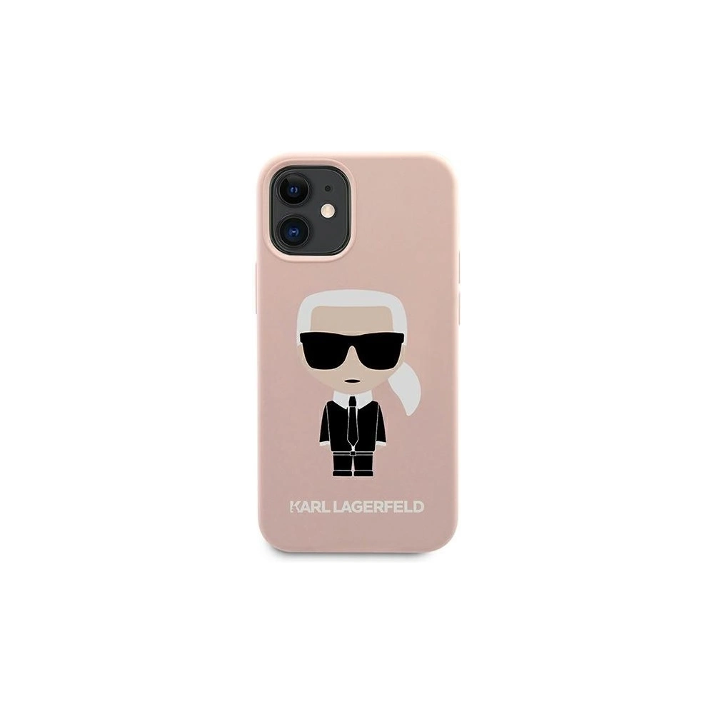 Etui Karl Lagerfeld KLHCP12SSLFKPI Apple iPhone 12 mini hardcase jasnoróżowy/light pink Silicone Iconic