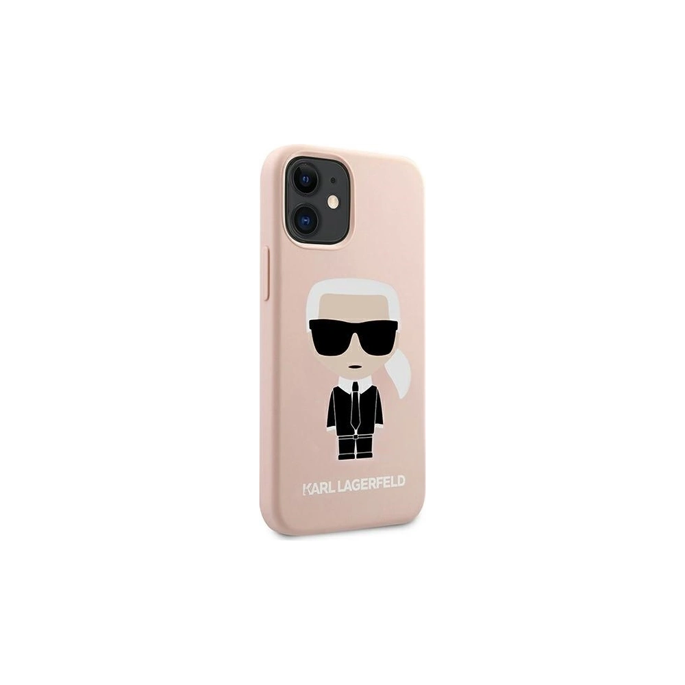 Etui Karl Lagerfeld KLHCP12SSLFKPI Apple iPhone 12 mini hardcase jasnoróżowy/light pink Silicone Iconic